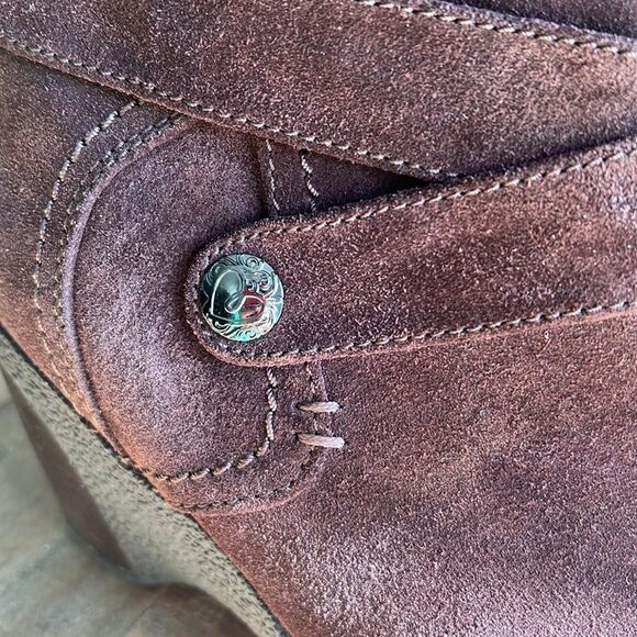 Blondo Waterproof Heeled Zip-up Booties size 7.5 Brown Suede - Picture 2 of 10